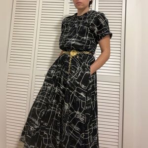 Black and White Mid-length Dress size S